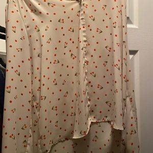 Lauren Conrad cherry button up shirt